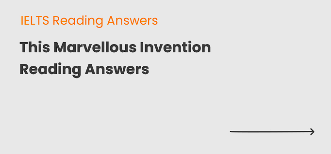 This Marvellous Invention Reading Answers